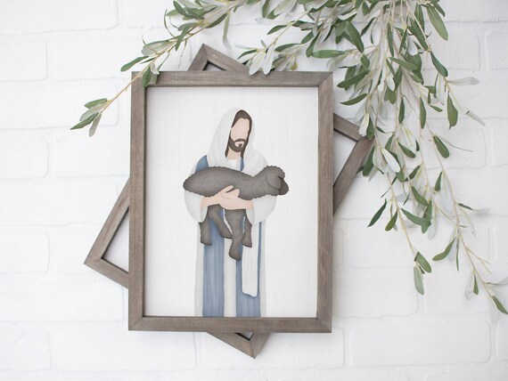 He Leaveth the Ninety and Nine | Jesus Painting | Picture of Jesus | Jesus Watercolor | Jesus Art Print | The Living Christ | LDS Art