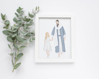 Jag vandrar i tro | Mormons dop | Jag är ett Guds barn | Mormons dopgåva | Jesusmålning | Jesusakvarell | Mormons väggkonst | Mormons konst | Mormons