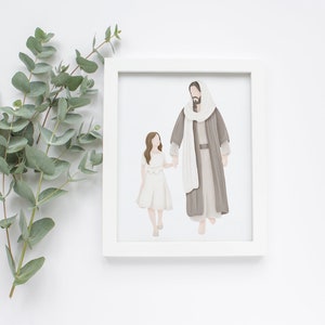 I Walk By Faith | Lds Baptism | I am a Child of God | Lds Baptism Gift | Jesus Painting | Jesus Watercolor | LDS Wall Art | LDS art | LDS