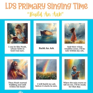 Construisez une arche | PAROLES ACTUALISÉES | Lds Primary Song Aide visuelle | Tableau de conférence de l'heure du chant | L'heure du chant primaire des LDS 2026 | Affiches de chanson primaire