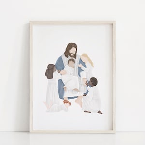 Children of God | I am a Child of God | Jesus Painting | LDS art | Peace in Christ | Come follow Me | Jesus Watercolor | Jesus with Children