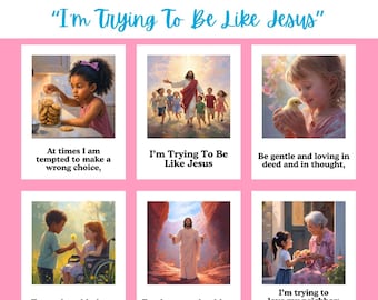 I'm Trying To Be Like Jesus | LDS Primary Song Visual Aid | Singing Time Flipchart | 2026 LDS Primary Singing Time | Song Posters