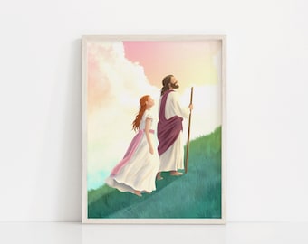 Walk With Me | Young Women | 2026 Youth Theme | Come Follow Me | I am a Child of God | Lds Young Women | LDS Art | GINGER GIRL