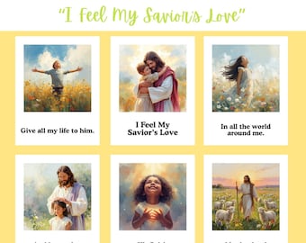 I Feel My Saviors Love | LDS Primary Song Visual Aid | Singing Time Flipchart | 2026 LDS Primary Singing Time | Primary Song Posters