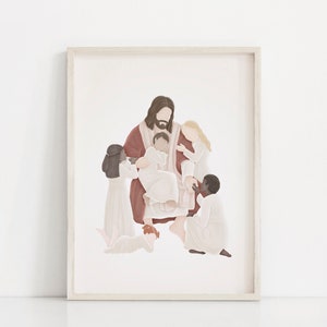 Children of God | I am a Child of God | Jesus Painting | LDS art | Peace in Christ | Come follow Me | Jesus Watercolor | Jesus with Children