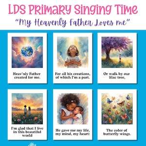 Mi Padre Celestial me ama / Ayuda visual para la canción de la Primaria SUD / Rotafolio para el Tiempo de Cantar / Tiempo de Cantar de la Primaria SUD 2026 / Pósteres de las canciones de la Primaria