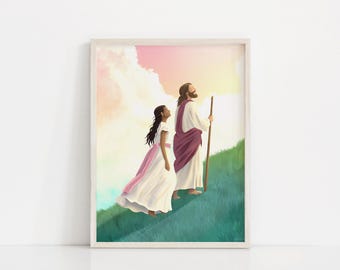 Walk With Me | Young Women | 2026 Youth Theme | Come Follow Me | I am a Child of God | Lds Young Women | Lds Art | MEDIUM SKIN GIRL