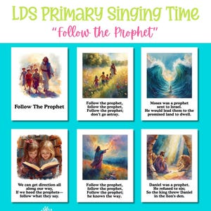 Follow The Prophet | LDS Primary Song Visual Aid | Singing Time Flipchart | 2026 LDS Primary Singing Time | Primary Song Posters