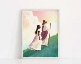 Walk With Me | Young Women | 2026 Youth Theme | Come Follow Me | I am a Child of God | Lds Young Women | Lds Art | DARK SKIN GIRL