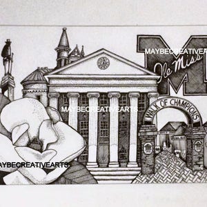 Custom Graduation Diploma Artwork Gift University College School Graduate Pen and Ink Certificate Student School Frame