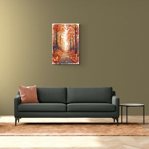 Impresión de cartel de paisaje de otoño, arte de pared de otoño, cartel de otoño, escena de paisaje de otoño, arte de pared, arte de cartel, cartel enrollado, decoración del hogar de otoño