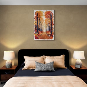 Impresión de cartel de paisaje de otoño, arte de pared de otoño, cartel de otoño, escena de paisaje de otoño, arte de pared, arte de cartel, cartel enrollado, decoración del hogar de otoño