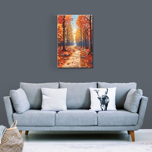 Impresión de cartel de paisaje de otoño, arte de pared de otoño, cartel de otoño, escena de paisaje de otoño, arte de pared, arte de cartel, cartel enrollado, decoración del hogar de otoño