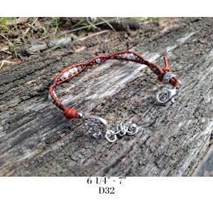Leather Wrap Bracelet, Jasper Beads, Single Wrap Leather Bracelet, Adjustable Bracelet (D32, D33, D36, E37, E38, E50, EM50, J2, J37, J38)