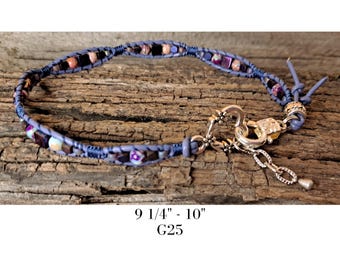 Jasper Beads, Handmade Leather Wrap Anklet (G25, J32, J71)