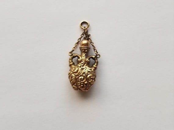 Antique Victorian Repousse Bottle Pendant