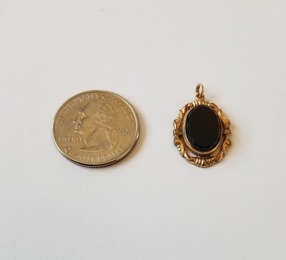 Antique Victorian Jet Pendant Gold Filled - image 3