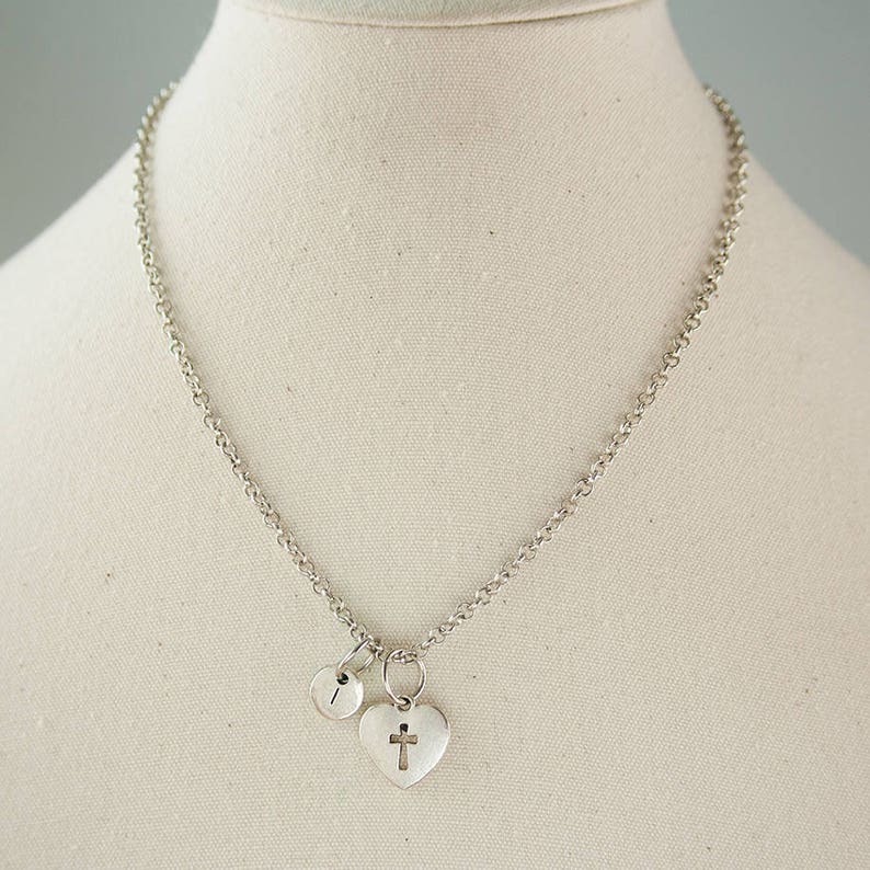 daughter necklace Personalized initial necklace custom necklace initial charm,XL306 mother love cross necklace silver necklace