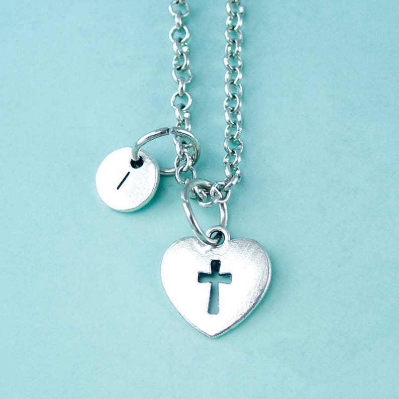 daughter necklace Personalized initial necklace custom necklace initial charm,XL306 mother love cross necklace silver necklace