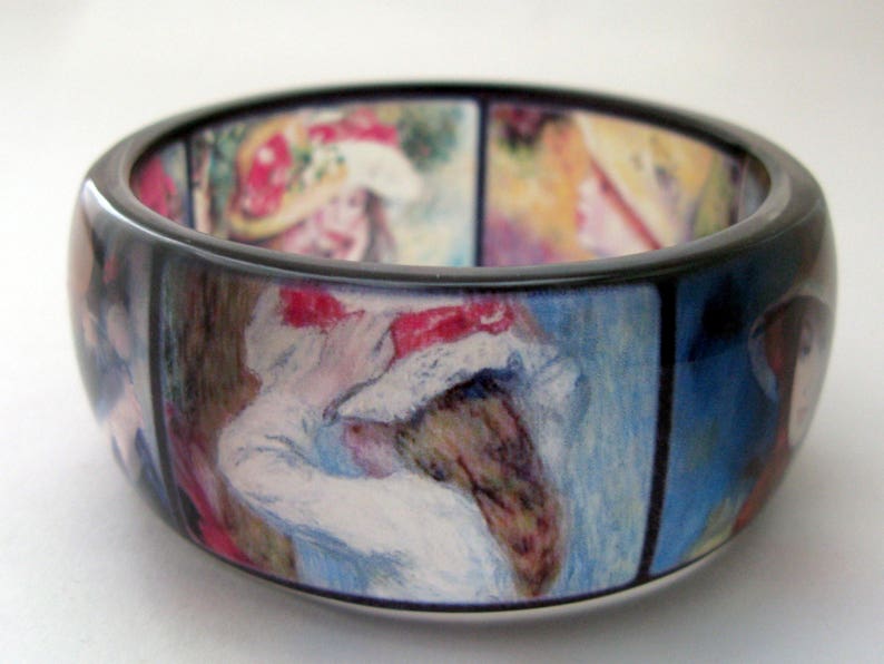 Renoir painting jewelry Handcrafted resin bracelet 6.8 cm