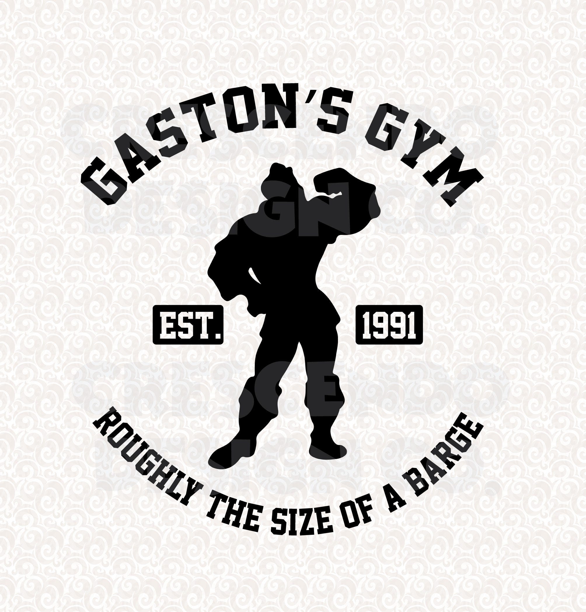 Download Disney Gaston's Gym SVG, Eps, Pdf, Png for Cricut Iron-On ...