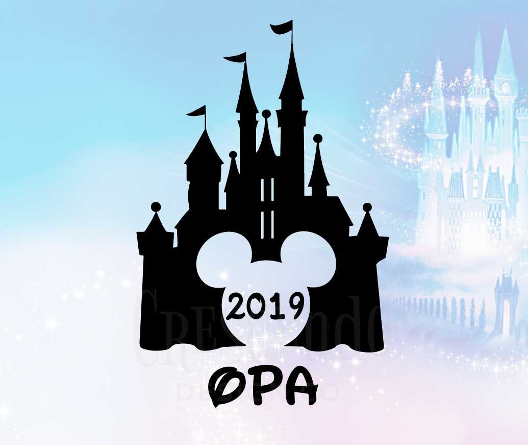 Opa 19 Mickey Disney Castle Svg Eps Pdf Png Dxf Iron On Etsy