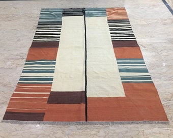9 4 X 6 3 Stunning Modern Kilim Rug Handmade Large Afghan Etsy