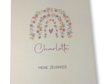 Certificate folder/ certificate folder personalized "flower arch" folder school / school folder / folder for certificates / gift for school enrollment