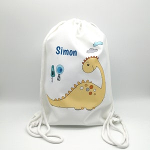 Gym bag named "Dino", backpack, cloth bag, kindergarten, school