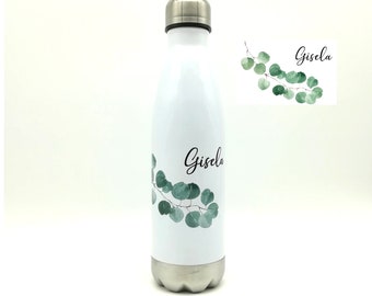 Thermos bottle named "Eucalyptus" / stainless steel drinking bottle for children and adults/ water bottle/ 500ml/350ml