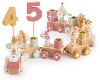 Birthday train with numbers 0-99, berry, birthday train, baby gift for birth, birthday train candle, children's birthday decoration, decoration