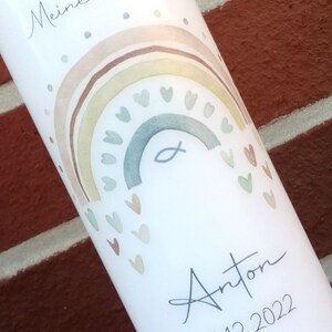 GRAVURZEILE Taufkerze Personalisiert - 25cm Stumpenkerze Mit Namen & Datum