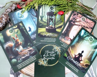 Enchanted Forest Oracle – 60 cards – Nature & forest divination oracle – Gentle and powerful – Premium – Velvet case – Spiritual gift