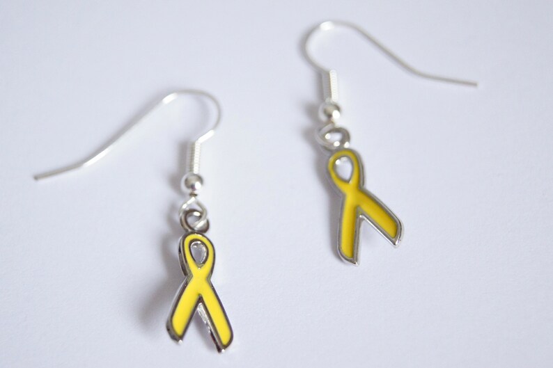 Earrings, Yellow Ribbon, Endometriosis Support image 2