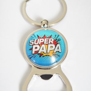 Porta-chaves personalizável, abridor de garrafas, abridor de garrafas, Super Dad