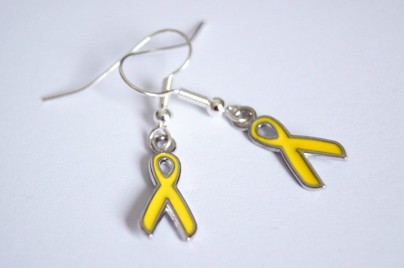 Earrings, Yellow Ribbon, Endometriosis Support image 1