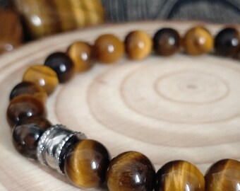 Men's bracelet, Protection, Tiger's eye, real natural stones