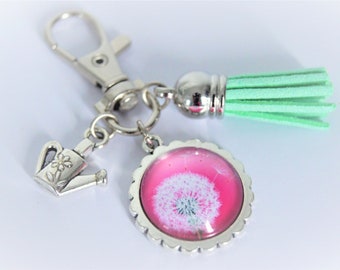 Key ring, customizable, bag jewel, In the garden, Pattern of your choice