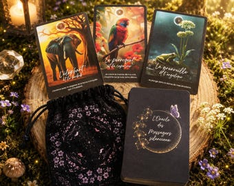 Oracle of the Silent Messengers – 60 cards – Inspiring divination oracle – Animals & plants – Premium – Velvet case – Spiritual gift