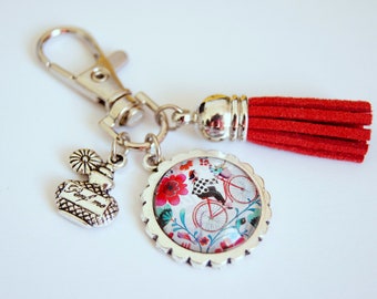 Customizable key ring, bag charm, Little French girl, model of your choice