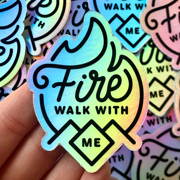 Fire Walk met mij Twin Peaks Holografische Sticker