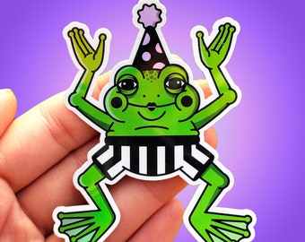 Tired Toad Holographic Sticker