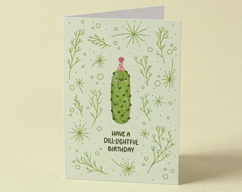 Birthday Pickle Greeting Card A6 | with Envelope | Blank Inside