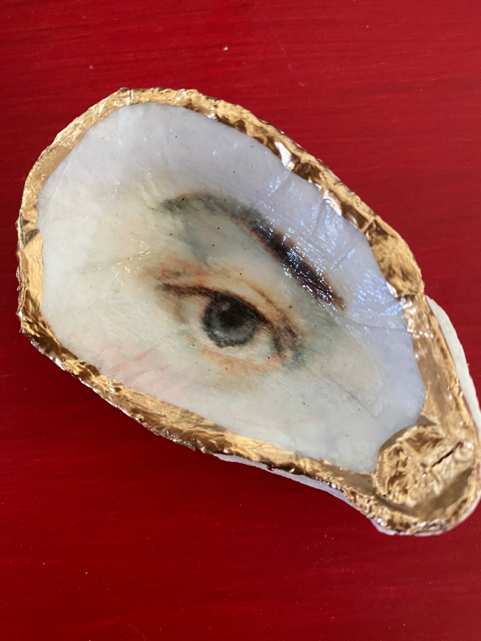 Lovers eye blue Victorian style oyster shell ring trinket Etsy