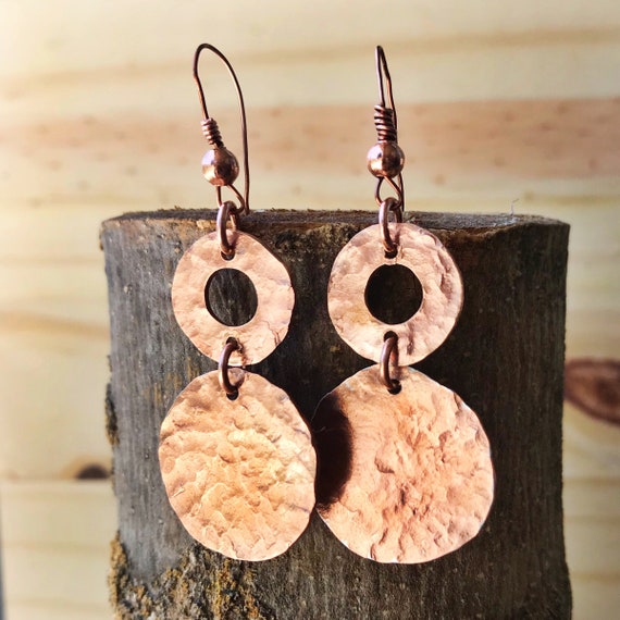 Hammered metal earrings best sale