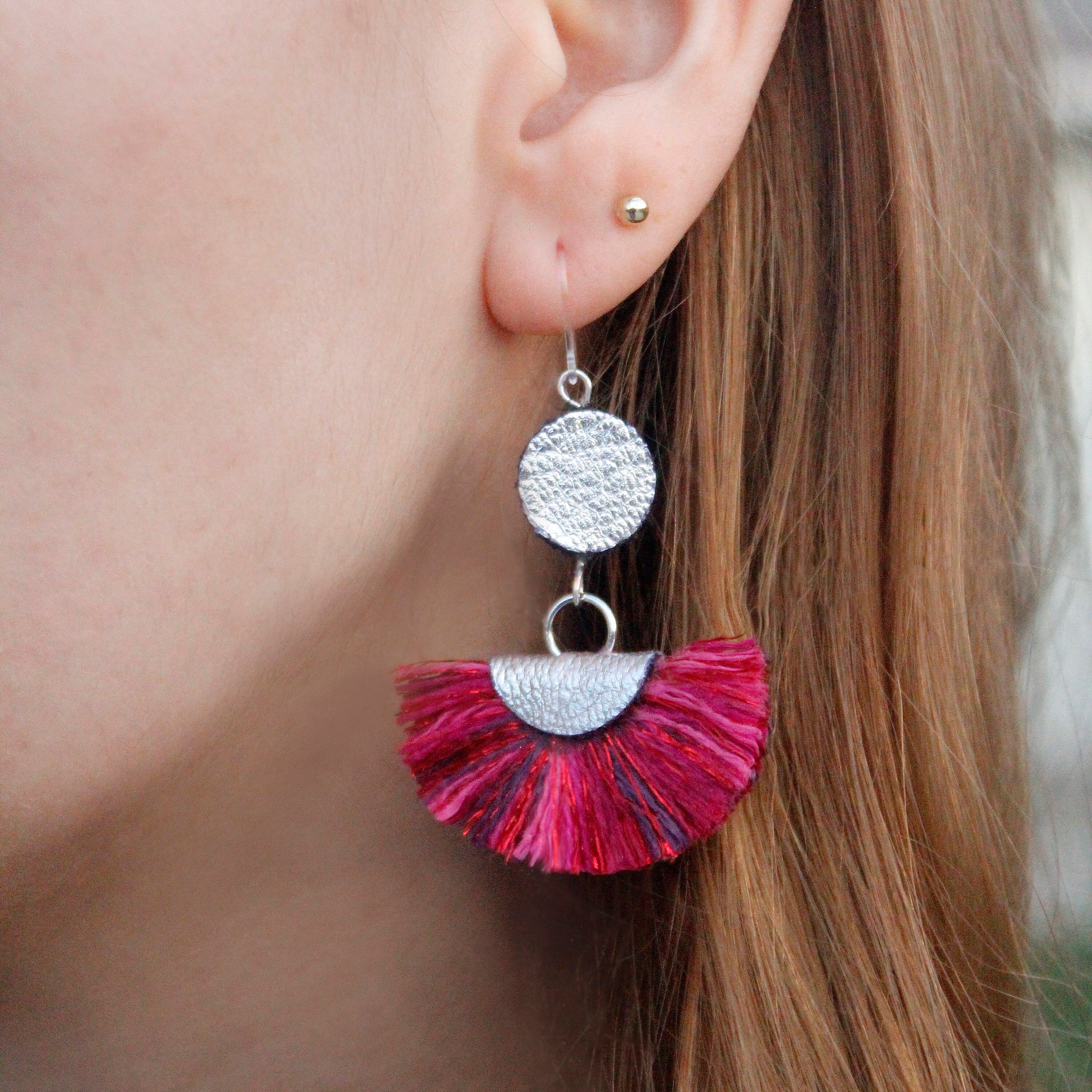 Pink fringe earrings paparazzi deals