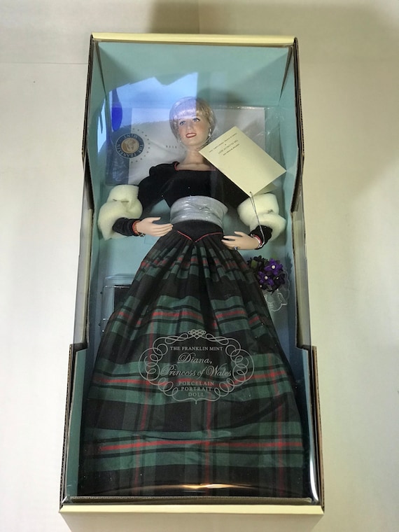 Diana, Princess of Wales, Porcelain Doll by Franklin Mint, Vintage
