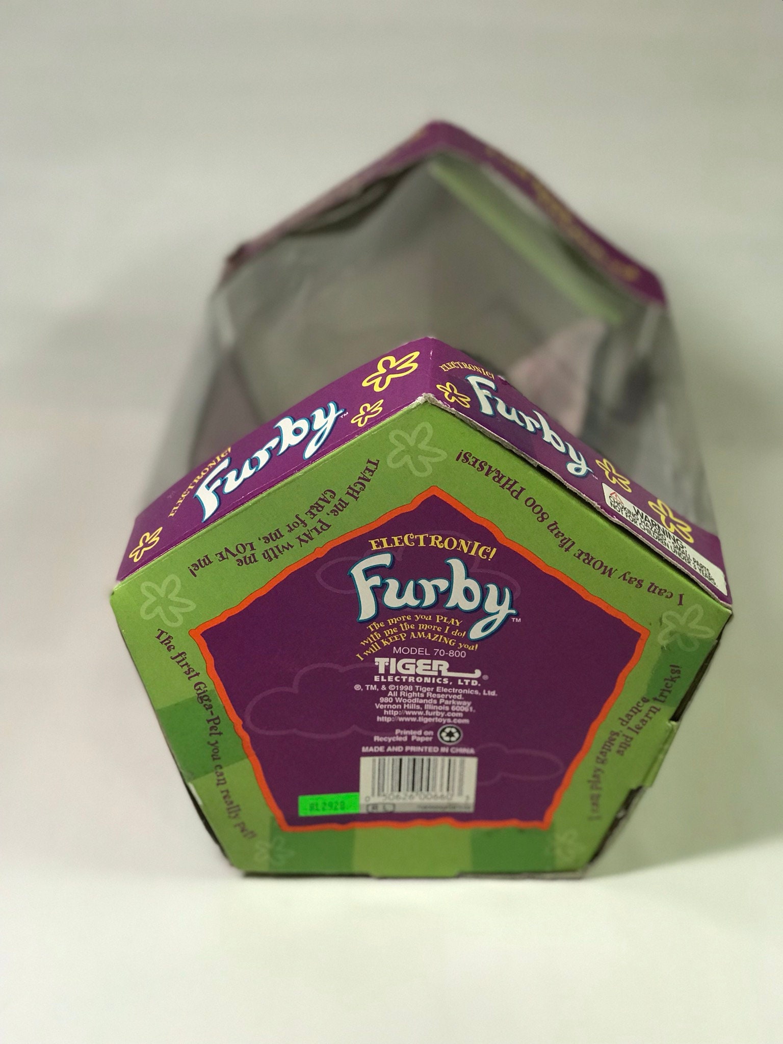VINTAGE PURPLE AND WHITE FURBY TIGER ELECTRONICS 1998 NEW