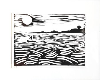 Little Black Sail Boat