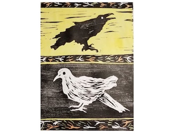 Crow and Dove - Yellow